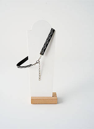 Collier fermeture fermoir mousqueton noir TATA GISELE femme