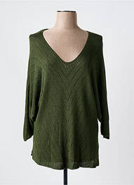 Pull col v manches longues vert CREAM femme