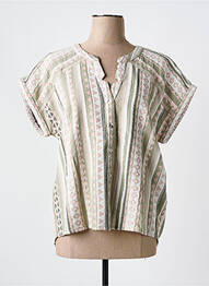 Chemisier manches courtes manches courtes vert CREAM femme