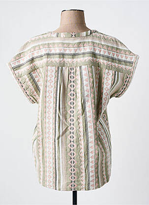 Chemisier coupe droite manches courtes vert CREAM femme