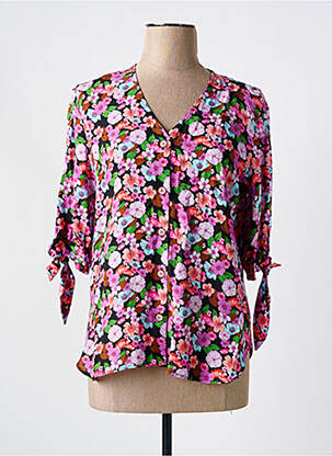 Chemisier imprimé fleurs manches 3/4 violet TINTA STYLE femme