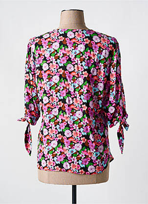 Chemisier imprimé fleurs manches 3/4 violet TINTA STYLE femme