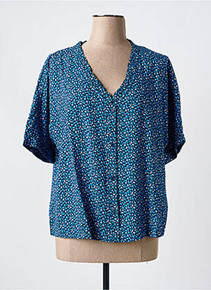 Chemisier imprimé fantaisie manches 3/4 bleu CREAM femme