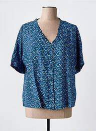 Chemisier imprimé fantaisie manches 3/4 bleu CREAM femme