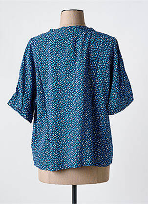 Chemisier imprimé fantaisie manches 3/4 bleu CREAM femme