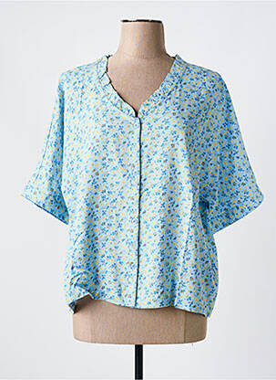Chemisier manches courtes manches courtes bleu CREAM femme
