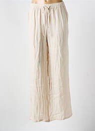 Pantalon large tissage crêpe taille normale beige CREAM femme