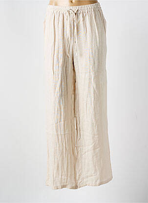 Pantalon large tissage crêpe taille normale beige CREAM femme