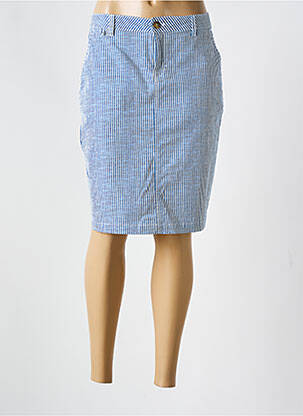 Jupe mi-longue coupe droite bleu CREAM femme