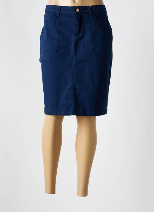 Jupe mi-longue bleu CREAM & ROUGE pour femme