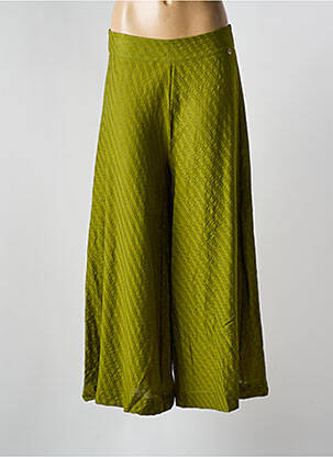 Pantalon large fermeture zip latéral taille haute vert MÊME ROAD femme