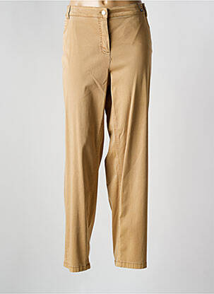 Pantalon droit tissage popeline taille normale beige BASLER femme