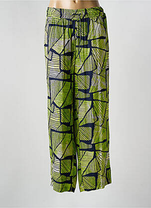 Pantalon droit tissage popeline taille normale vert FABER femme