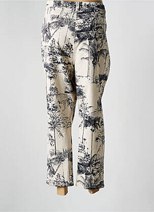 Pantalon 7/8 taille à pinces taille normale beige FABER femme