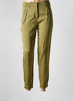 Pantalon 7/8 fermeture zippée sous rabat avec crochet taille normale vert MARC CAIN femme