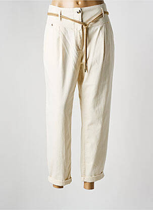 Pantalon 7/8 taille haute taille haute beige CAROLINE BISS femme