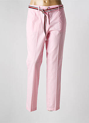 Pantalon chino tissage popeline taille normale rose TOMMY HILFIGER femme