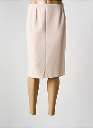 Jupe mi-longue taille à pinces rose BASLER femme
