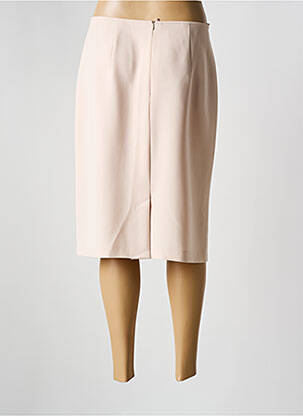 Jupe mi-longue taille à pinces rose BASLER femme