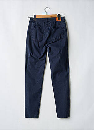 Pantalon slim tissage popeline taille normale bleu EVA KAYAN femme