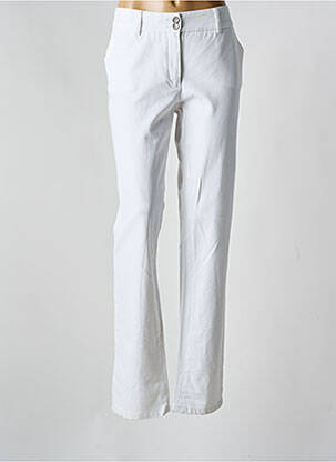 Pantalon droit stretch taille normale blanc SAINT HILAIRE femme