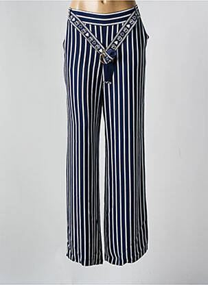 Pantalon large tissage popeline taille normale bleu CAROLINE BISS femme