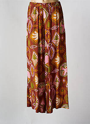 Pantalon large tissage popeline taille normale marron MÊME ROAD femme