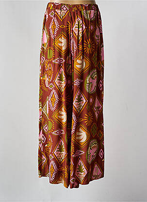 Pantalon large tissage popeline taille normale marron MÊME ROAD femme