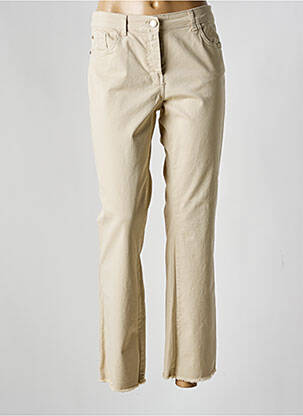 Pantalon droit stretch taille normale beige ELENA MIRO femme