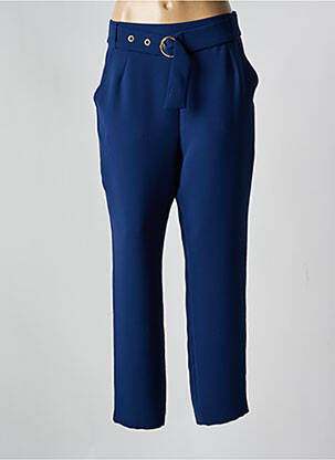 Pantalon droit tissage popeline bleu CAROLINE BISS femme