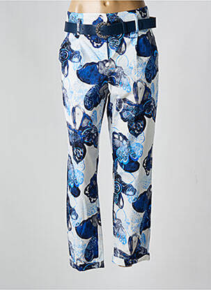 Pantalon droit stretch taille normale bleu CAROLINE BISS femme