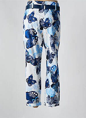 Pantalon droit stretch taille normale bleu CAROLINE BISS femme