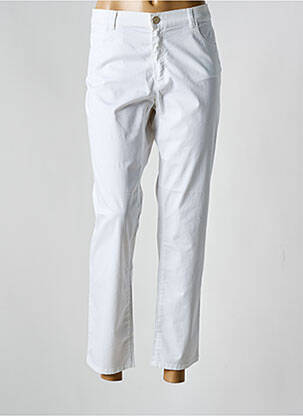 Pantalon 7/8 stretch taille normale blanc BRUNO SAINT HILAIRE femme
