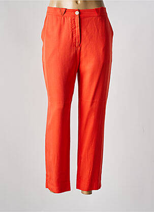 Pantalon droit tissage popeline taille normale rouge NICE THINGS femme