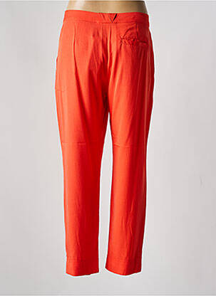 Pantalon droit tissage popeline taille normale rouge NICE THINGS femme