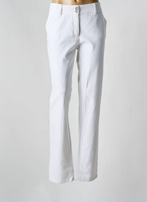 Pantalon droit blanc SAINT HILAIRE pour femme