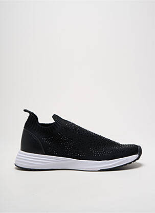 Baskets tissage satiné talon de 4 à 6cm noir GEMO femme
