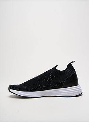 Baskets tissage satiné talon de 4 à 6cm noir GEMO femme
