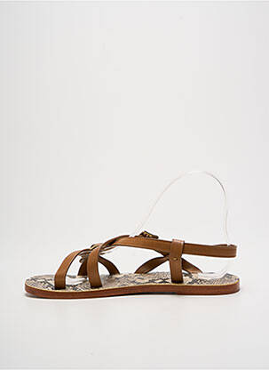 Sandales/nu pieds matière lisse talon plat jusqu'à 3cm marron SWILDENS femme