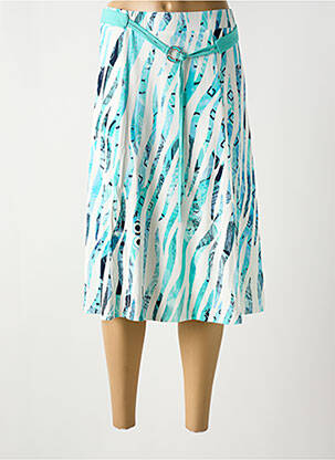 Jupe mi-longue taille élastique bleu FRANK WALDER femme
