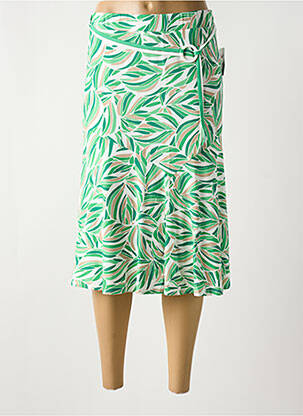 Jupe mi-longue coupe évasée vert FRANK WALDER femme