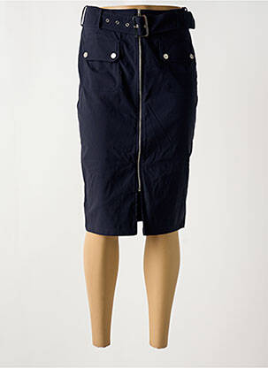 Jupe mi-longue coupe droite bleu EVA KAYAN femme