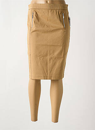 Jupe mi-longue coupe droite beige FRANK WALDER femme
