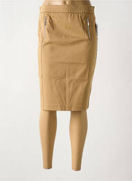 Jupe mi-longue coupe droite beige FRANK WALDER femme