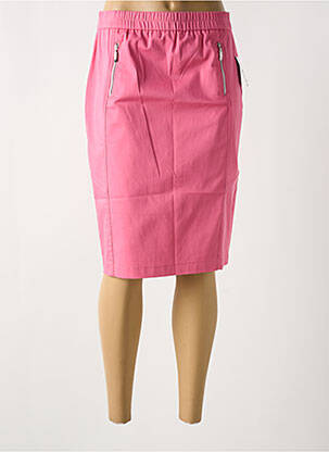 Jupe mi-longue coupe droite rose FRANK WALDER femme