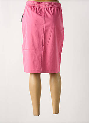 Jupe mi-longue coupe droite rose FRANK WALDER femme