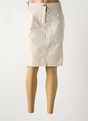 Jupe mi-longue coupe droite beige ÉTYMOLOGIE femme