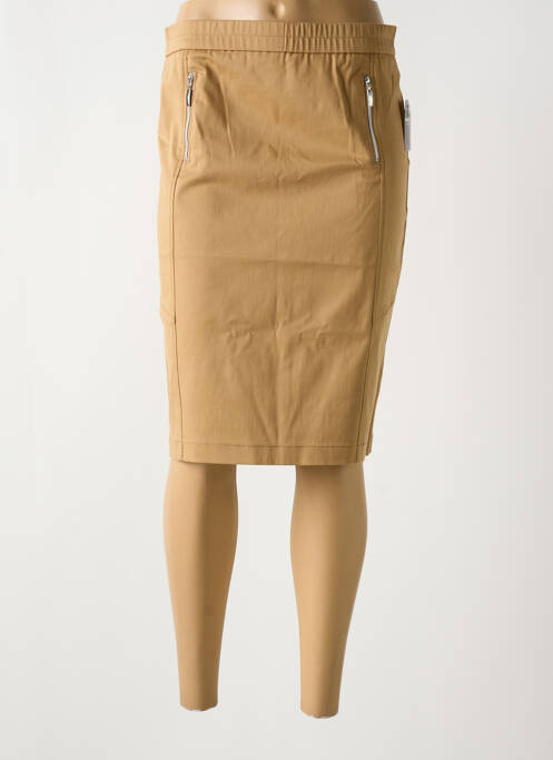 Jupe mi-longue beige FRANK WALDER pour femme