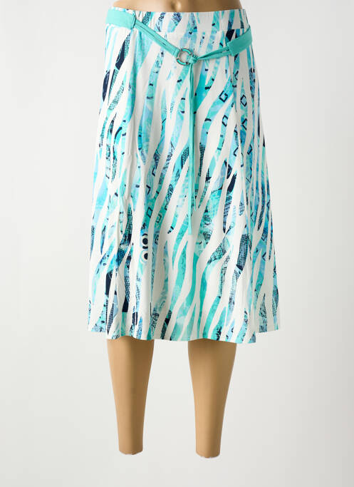 Jupe mi-longue bleu FRANK WALDER pour femme