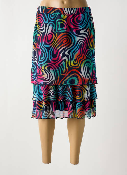 Jupe mi-longue bleu GUY DUBOUIS pour femme